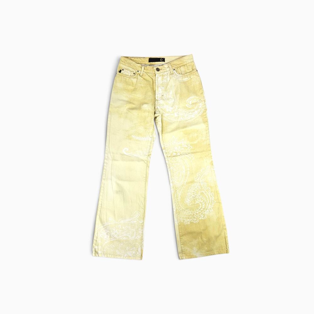 Y2k Just Cavalli by Roberto Cavalli Flared Jeans Graphic Distressed - Size 27